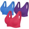 Womens Sports Bras, Yoga Comfort Seamless Stretchy Sports Bra for Women 3 Pack