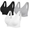 Womens Sports Bras, Yoga Comfort Seamless Stretchy Sports Bra for Women 3 Pack