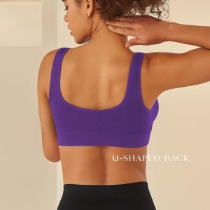 Womens Sports Bras, Yoga Comfort Seamless Stretchy Sports Bra for Women 3 Pack