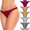 Women's Thongs Cotton Breathable Panties Bikini Underwear Pack of 12