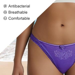 Women's Thongs Cotton Breathable Panties Bikini Underwear Pack of 12
