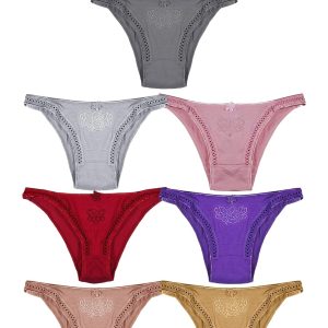 Women's Thongs Cotton Breathable Panties Bikini Underwear Pack of 12