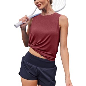 Womens Workout Tank Tops Lightweight Sleeveless Shirts for Women Loose Fit Tops for Athletic Running Tennis Yoga