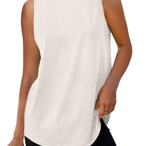 Womens Workout Tank Tops Lightweight Sleeveless Shirts for Women Loose Fit Tops for Athletic Running Tennis Yoga