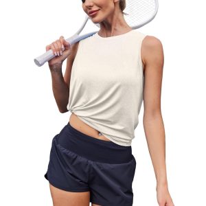 Womens Workout Tank Tops Lightweight Sleeveless Shirts for Women Loose Fit Tops for Athletic Running Tennis Yoga