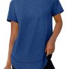 Womens Workout Tops Short Sleeve Shirts with Sun Protection Trendy Spring Summer Outfits S-3XL