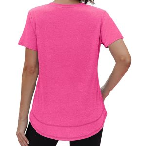 Womens Workout Tops Short Sleeve Shirts with Sun Protection Trendy Spring Summer Outfits S-3XL