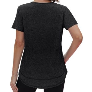 Womens Workout Tops Short Sleeve Shirts with Sun Protection Trendy Spring Summer Outfits S-3XL