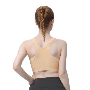 Women's Zip Front Sports Bra Wireless Post-Surgery Bra Active Yoga Sports Bras