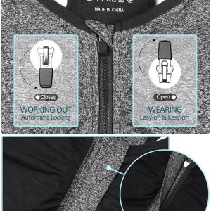 Women's Zip Front Sports Bra Wireless Post-Surgery Bra Active Yoga Sports Bras