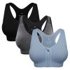 Women's Zip Front Sports Bra Wireless Post-Surgery Bra Active Yoga Sports Bras