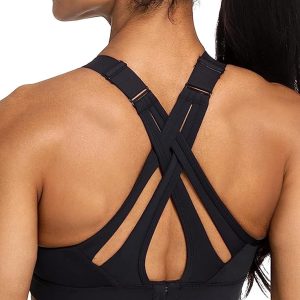 Yvette Sports Bra High Impact Adjustable Criss Cross Back, Full Support for Large Bust No Bounce