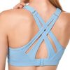 Yvette Sports Bra High Impact Adjustable Criss Cross Back, Full Support for Large Bust No Bounce