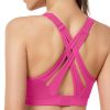 Yvette Sports Bra High Impact Adjustable Criss Cross Back, Full Support for Large Bust No Bounce