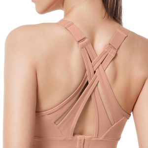 Yvette Sports Bra High Impact Adjustable Criss Cross Back, Full Support for Large Bust No Bounce