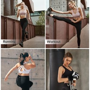 Yvette Sports Bra High Impact Adjustable Criss Cross Back, Full Support for Large Bust No Bounce