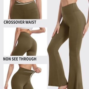 ZOOSIXX Flare Yoga Pants for Women, Crossover Soft Bootcut Leggings