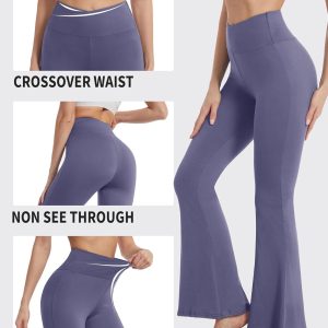 ZOOSIXX Flare Yoga Pants for Women, Crossover Soft Bootcut Leggings