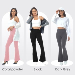 ZOOSIXX Flare Yoga Pants for Women, Crossover Soft Bootcut Leggings
