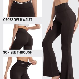 ZOOSIXX Flare Yoga Pants for Women, Crossover Soft Bootcut Leggings