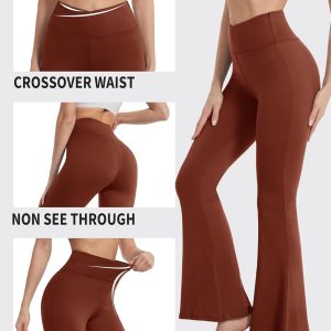 ZOOSIXX Flare Yoga Pants for Women, Crossover Soft Bootcut Leggings