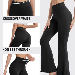 ZOOSIXX Flare Yoga Pants for Women, Crossover Soft Bootcut Leggings