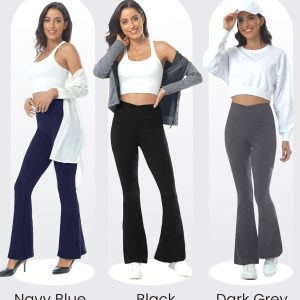 ZOOSIXX Flare Yoga Pants for Women, Crossover Soft Bootcut Leggings