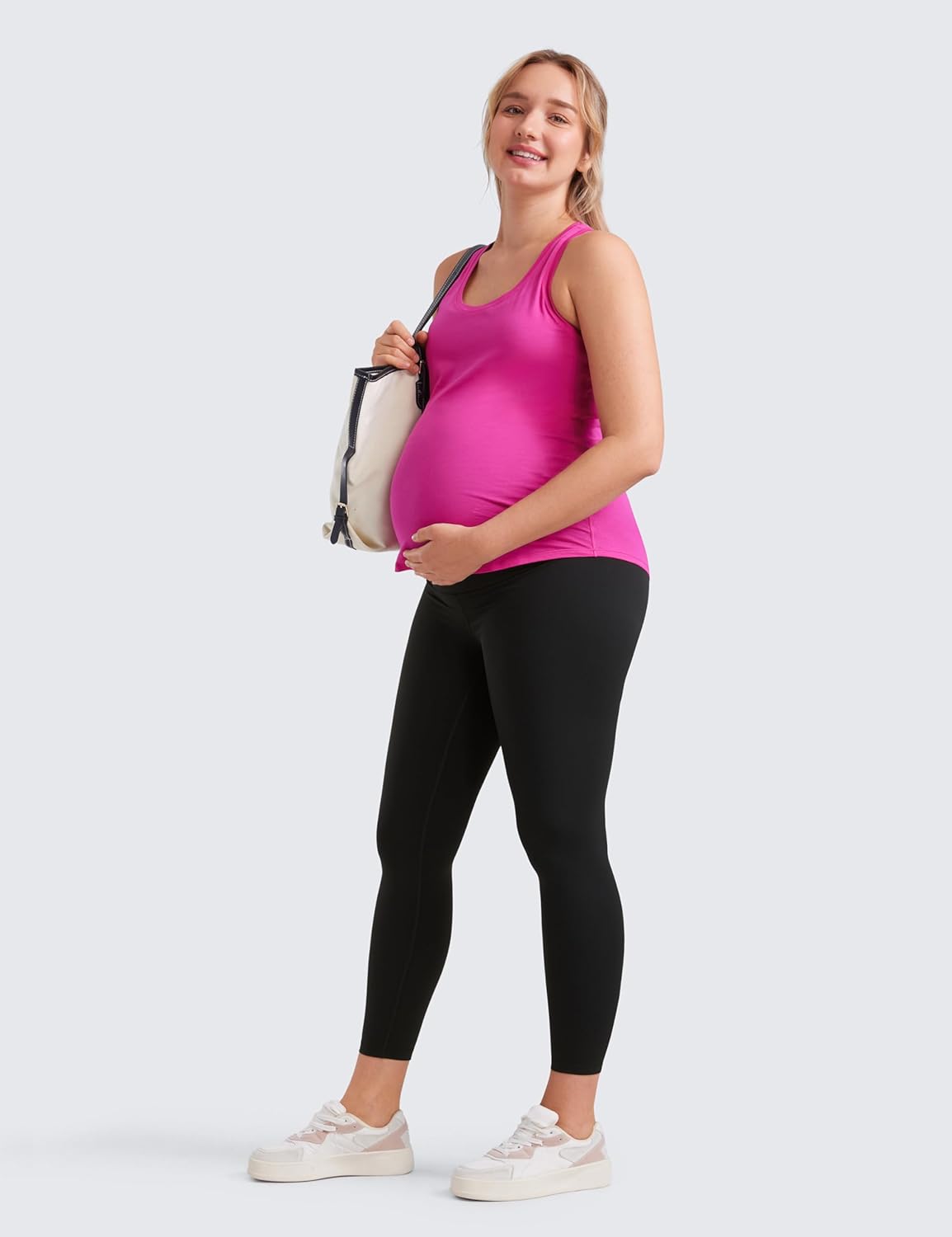 CRZ YOGA Womens Butterluxe Maternity Leggings Over The Belly 25" - Buttery Soft Workout Activewear Yoga Pregnancy Pants