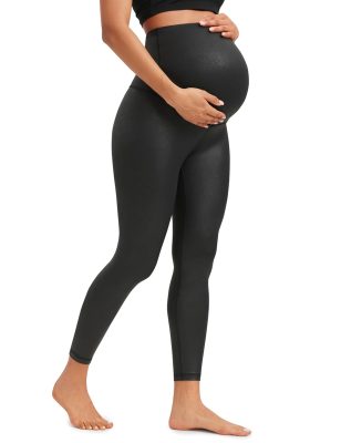 CRZ YOGA Womens Butterluxe Maternity Leggings Over The Belly 25" - Buttery Soft Workout Activewear Yoga Pregnancy Pants