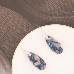 Natural Healing Stone Fishhoop Dangle Drop Earrings Statement Gold silver earrings