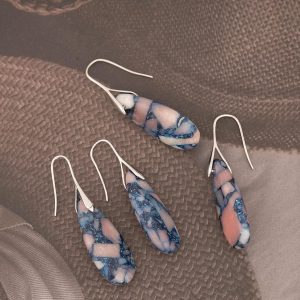 Natural Healing Stone Fishhoop Dangle Drop Earrings Statement Gold silver earrings